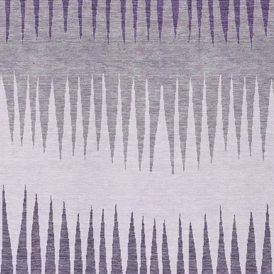 Purple Lavender And Gray Striped Washable Indoor Outdoor Area Rug Photo 6