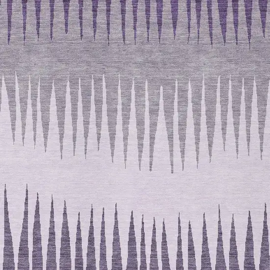 Purple Lavender And Gray Striped Washable Indoor Outdoor Area Rug Photo 6