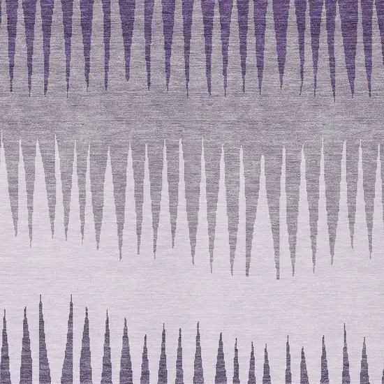 Purple Lavender And Gray Striped Washable Indoor Outdoor Area Rug Photo 6