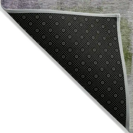 Purple Lavender And Green Abstract Washable Indoor Outdoor Area Rug Photo 4