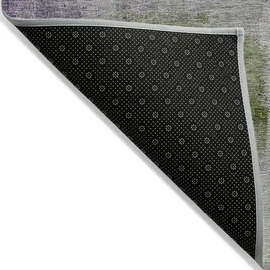 Purple Lavender And Green Abstract Washable Indoor Outdoor Area Rug Photo 4