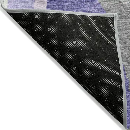 Purple Lavender And Ivory Abstract Washable Indoor Outdoor Area Rug Photo 3