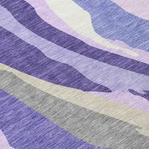 Photo of Purple Lavender And Ivory Abstract Washable Indoor Outdoor Area Rug