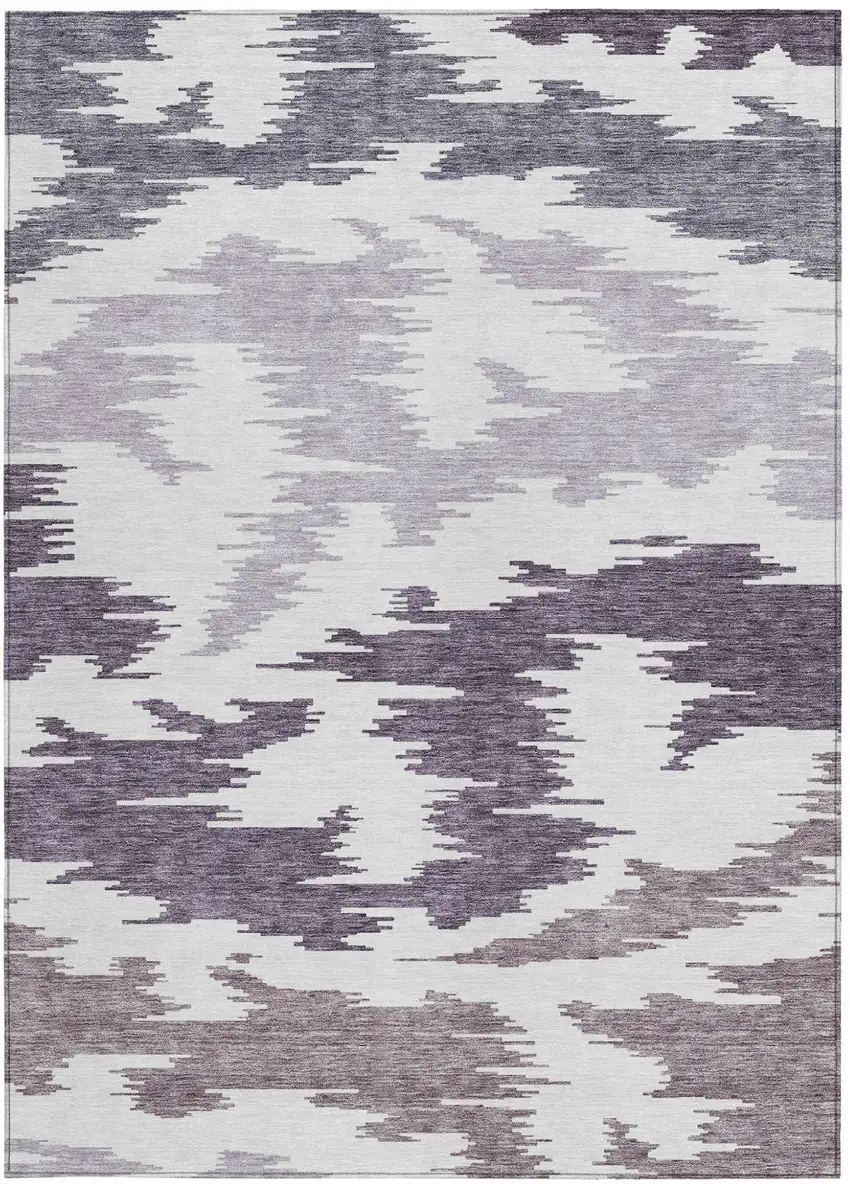 Purple Lavender And Ivory Abstract Washable Indoor Outdoor Area Rug Photo 6