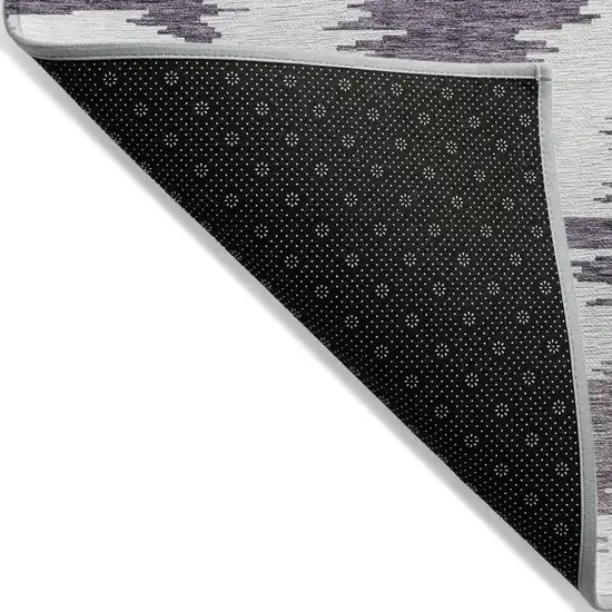 Purple Lavender And Ivory Abstract Washable Indoor Outdoor Area Rug Photo 4