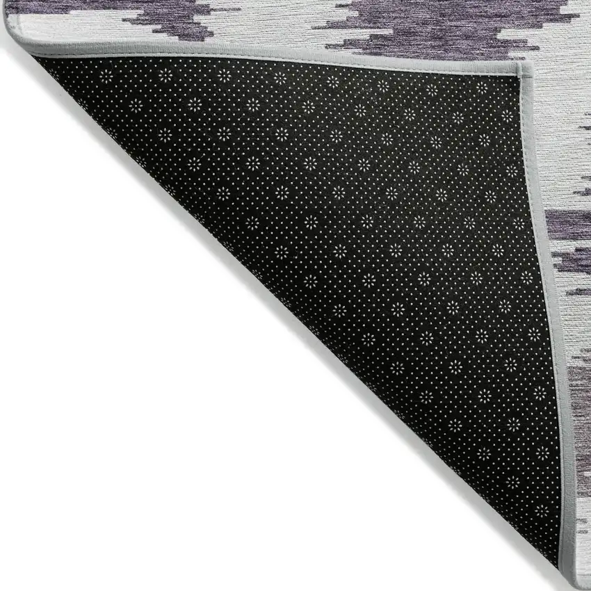 Purple Lavender And Ivory Abstract Washable Indoor Outdoor Area Rug Photo 4