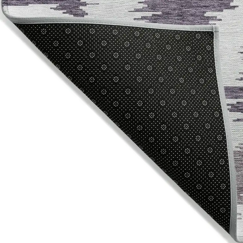 Purple Lavender And Ivory Abstract Washable Indoor Outdoor Area Rug Photo 4