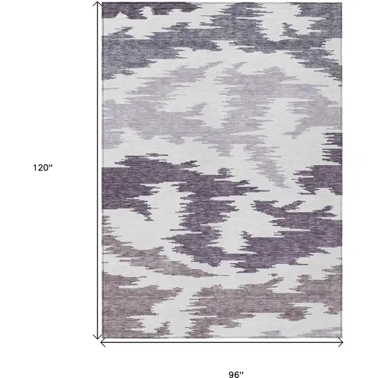 Purple Lavender And Ivory Abstract Washable Indoor Outdoor Area Rug Photo 3