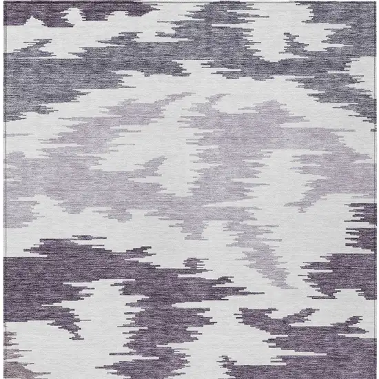 Purple Lavender And Ivory Abstract Washable Indoor Outdoor Area Rug Photo 5