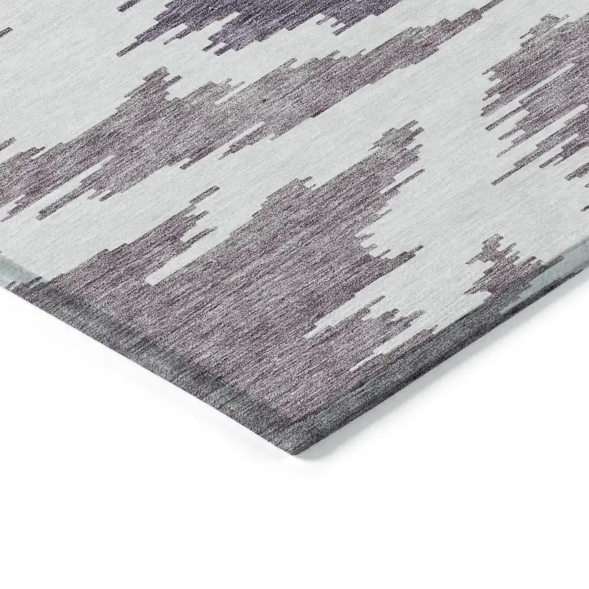 Purple Lavender And Ivory Abstract Washable Indoor Outdoor Area Rug Photo 3