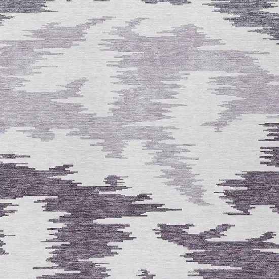Purple Lavender And Ivory Abstract Washable Indoor Outdoor Area Rug Photo 6