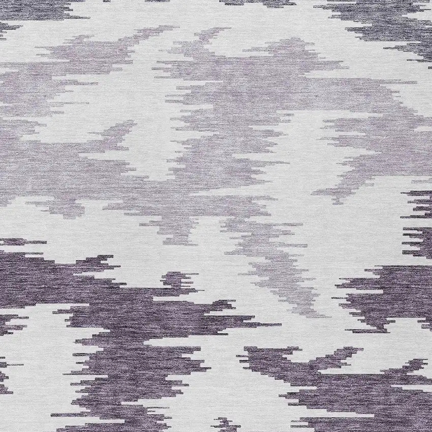 Purple Lavender And Ivory Abstract Washable Indoor Outdoor Area Rug Photo 6
