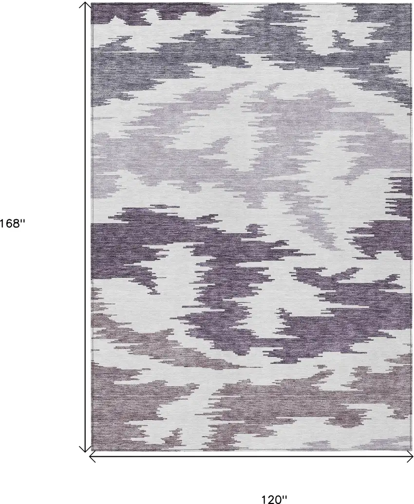 Purple Lavender And Ivory Abstract Washable Indoor Outdoor Area Rug Photo 3