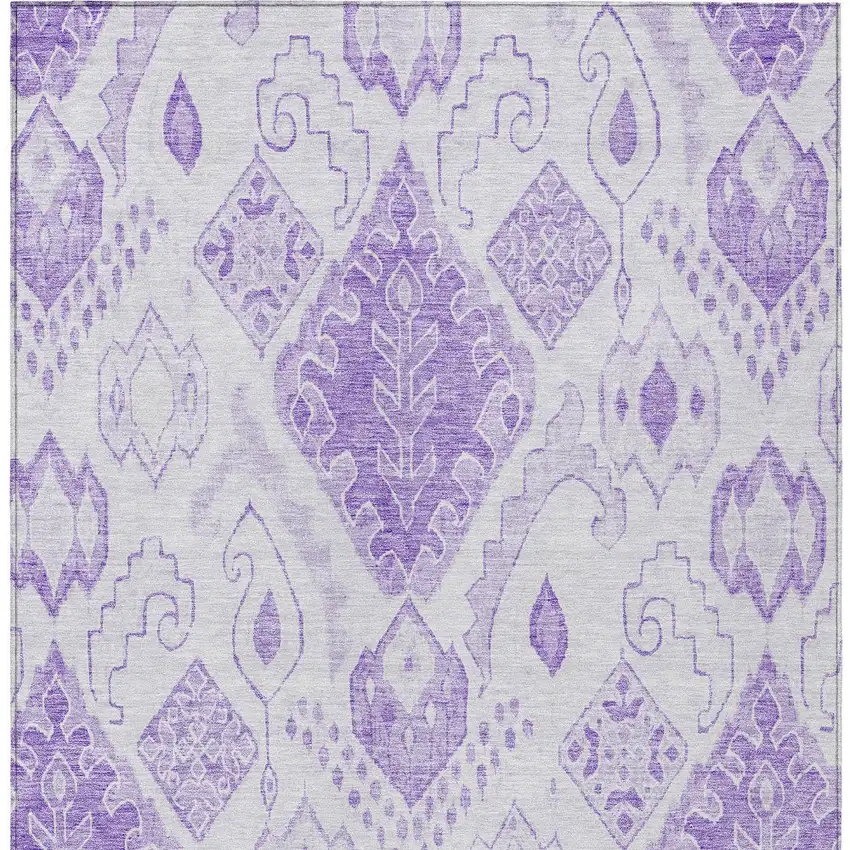 Purple Lavender And Ivory Moroccan Washable Indoor Outdoor Area Rug Photo 6