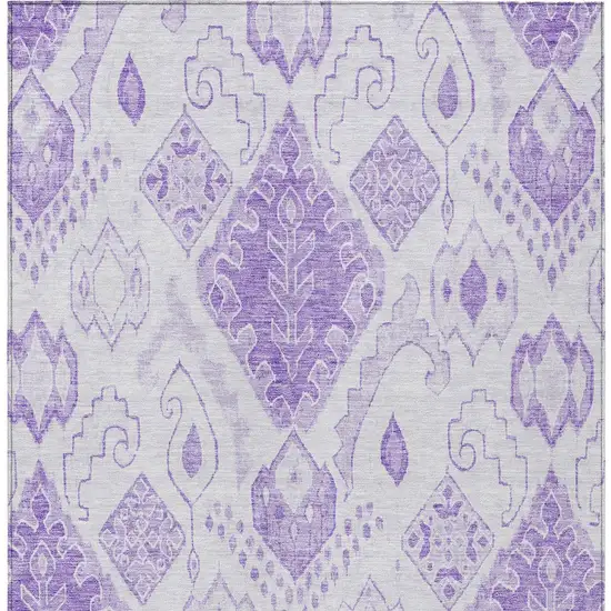 Purple Lavender And Ivory Moroccan Washable Indoor Outdoor Area Rug Photo 6