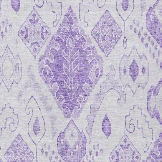 Purple Lavender And Ivory Moroccan Washable Indoor Outdoor Area Rug Photo 5