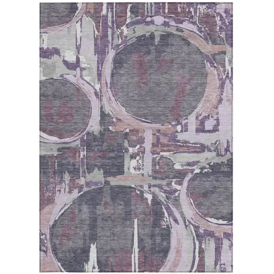 Purple Lavender And Plum Geometric Washable Indoor Outdoor Area Rug Photo 8