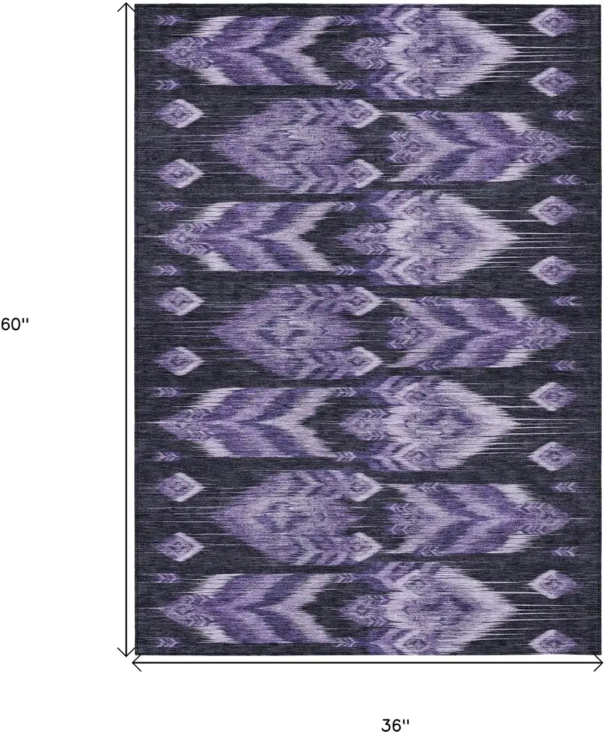 Purple Lavender And Plum Southwestern Washable Indoor Outdoor Area Rug Photo 3
