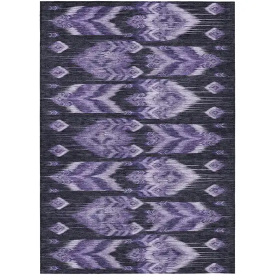 Purple Lavender And Plum Southwestern Washable Indoor Outdoor Area Rug Photo 2