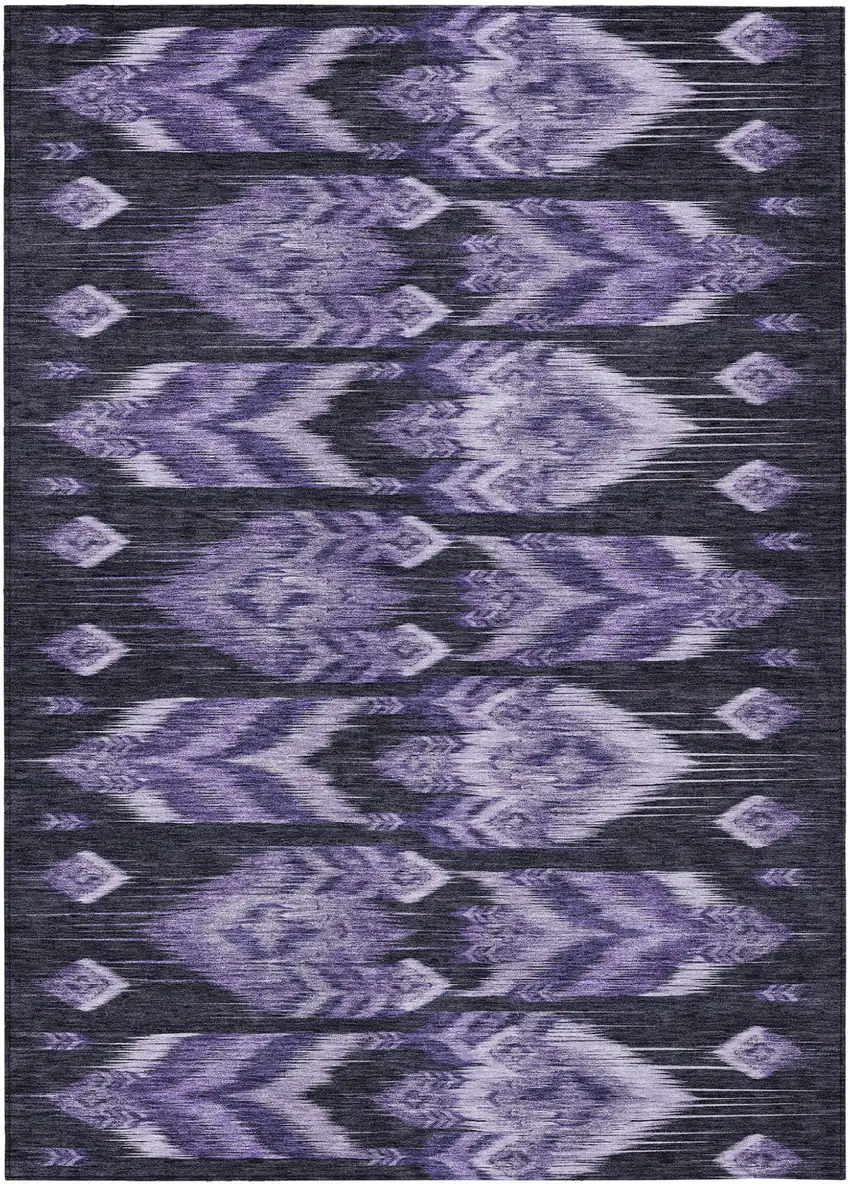 Purple Lavender And Plum Southwestern Washable Indoor Outdoor Area Rug Photo 2