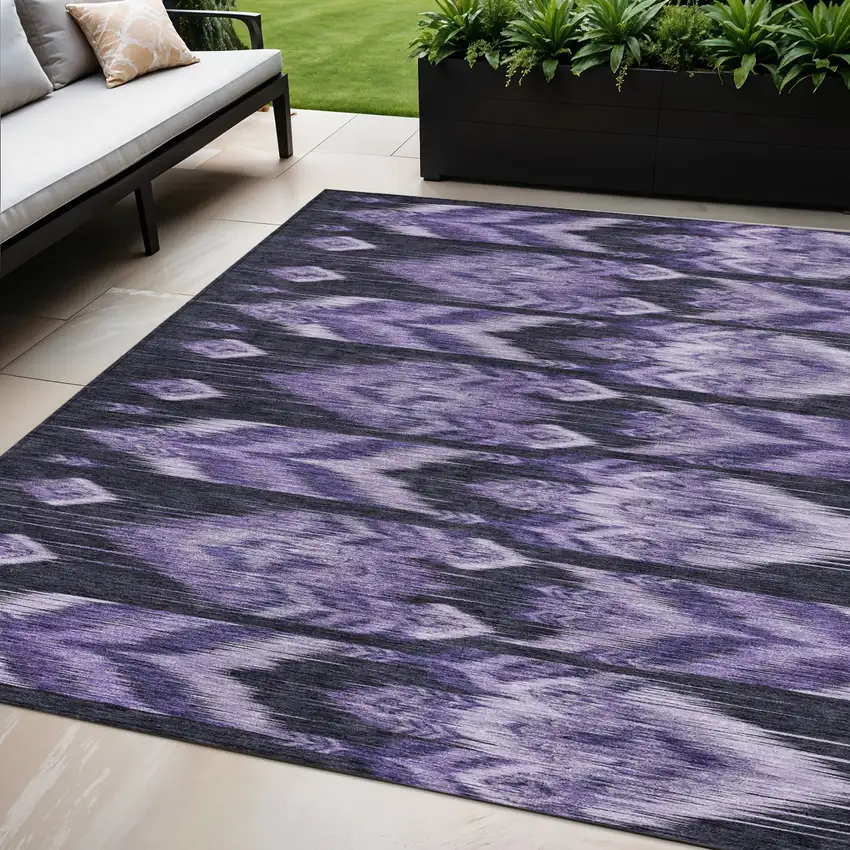 Purple Lavender And Plum Southwestern Washable Indoor Outdoor Area Rug Photo 1