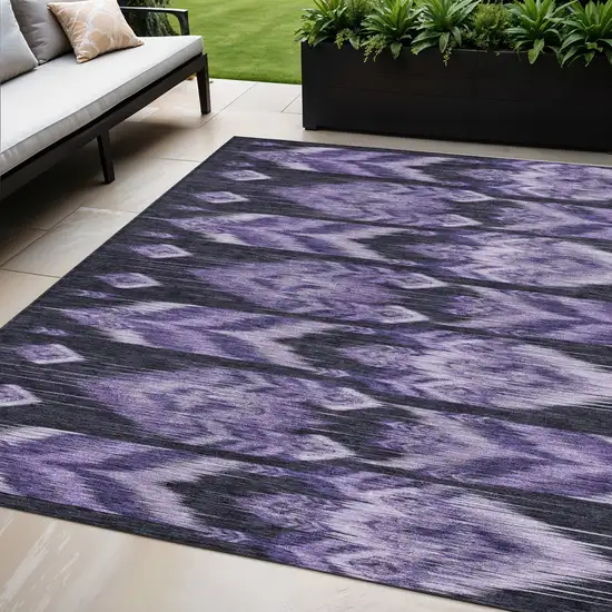 Purple Lavender And Plum Southwestern Washable Indoor Outdoor Area Rug Photo 1