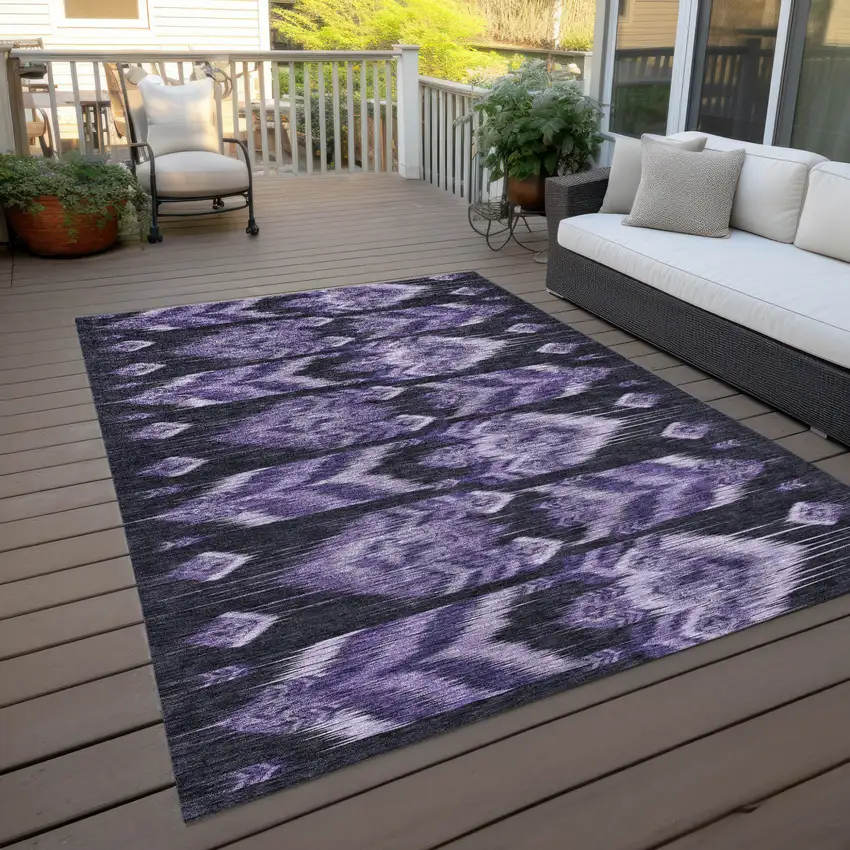 Purple Lavender And Plum Southwestern Washable Indoor Outdoor Area Rug Photo 9