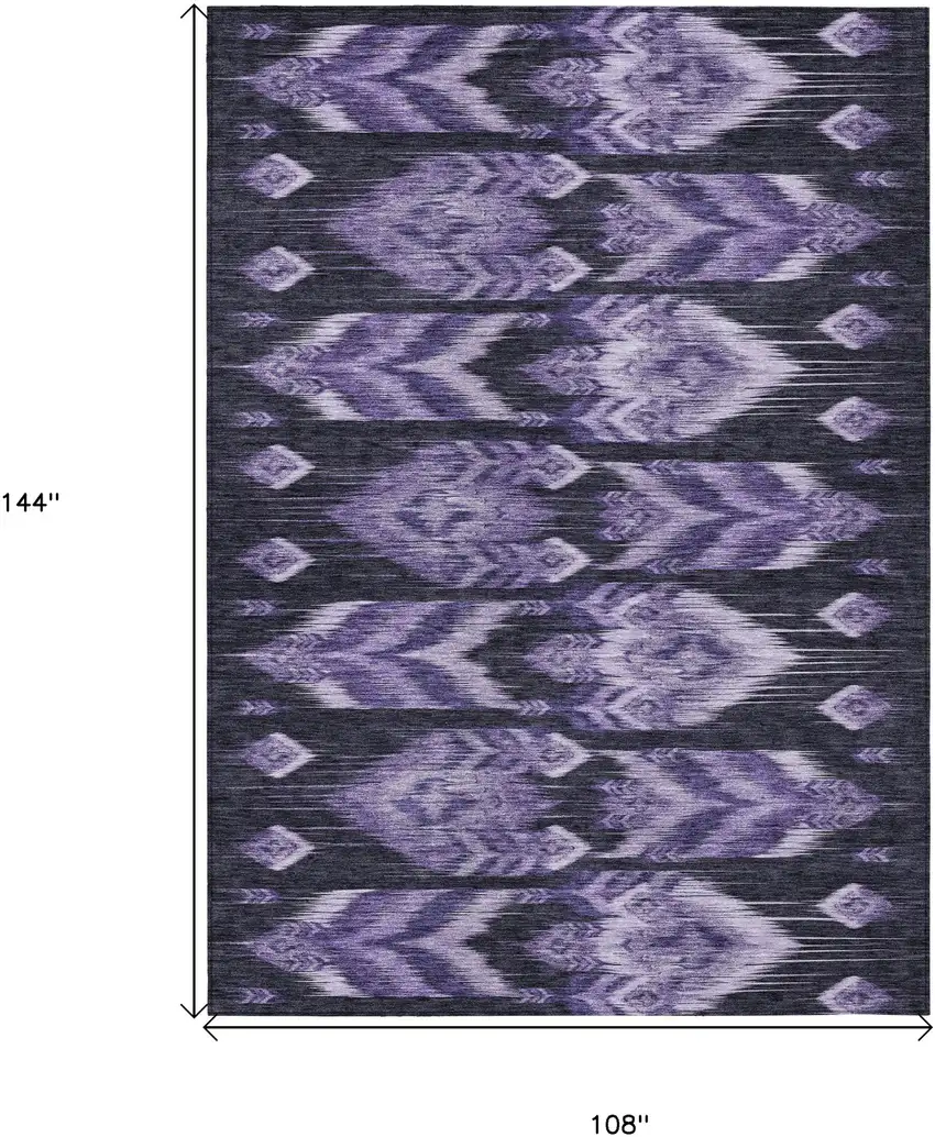 Purple Lavender And Plum Southwestern Washable Indoor Outdoor Area Rug Photo 3