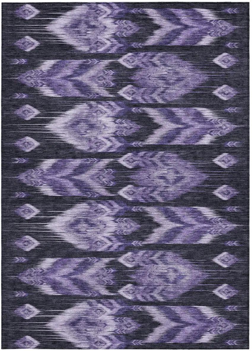Purple Lavender And Plum Southwestern Washable Indoor Outdoor Area Rug Photo 7