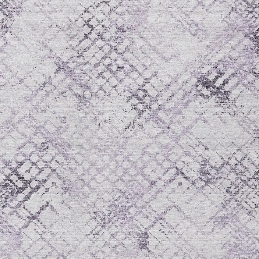 Purple Lavender And Silver Geometric Washable Indoor Outdoor Area Rug Photo 6