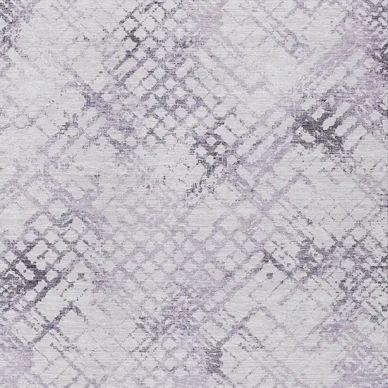 Purple Lavender And Silver Geometric Washable Indoor Outdoor Area Rug Photo 6