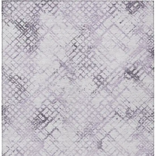 Purple Lavender And Silver Geometric Washable Indoor Outdoor Area Rug Photo 7