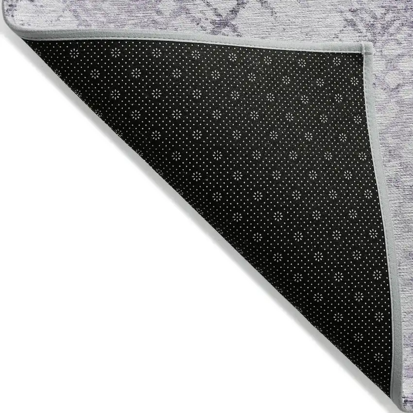 Purple Lavender And Silver Geometric Washable Indoor Outdoor Area Rug Photo 4