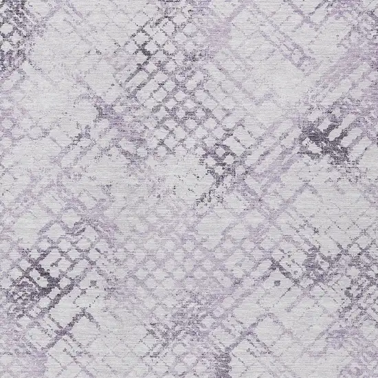 Purple Lavender And Silver Geometric Washable Indoor Outdoor Area Rug Photo 6