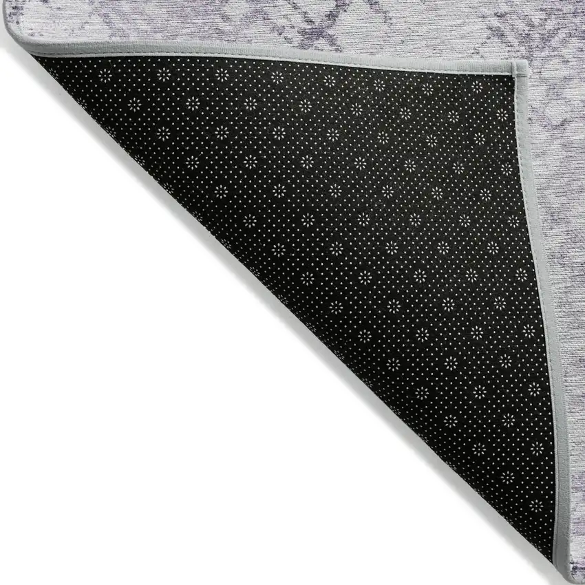 Purple Lavender And Silver Geometric Washable Indoor Outdoor Area Rug Photo 4