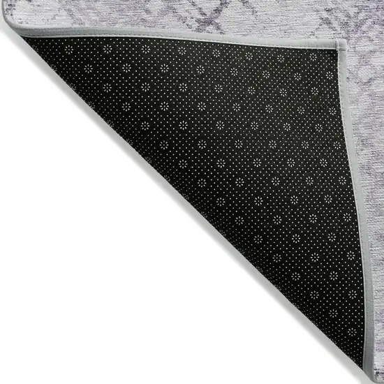 Purple Lavender And Silver Geometric Washable Indoor Outdoor Area Rug Photo 4