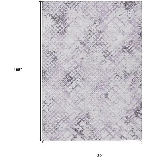 Purple Lavender And Silver Geometric Washable Indoor Outdoor Area Rug Photo 3
