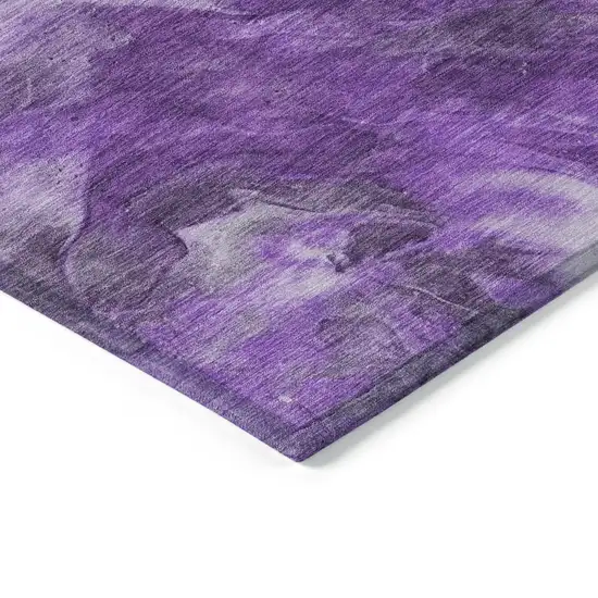 Purple Lilac And Eggplant Abstract Washable Indoor Outdoor Area Rug Photo 3