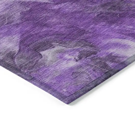 Purple Lilac And Eggplant Abstract Washable Indoor Outdoor Area Rug Photo 3