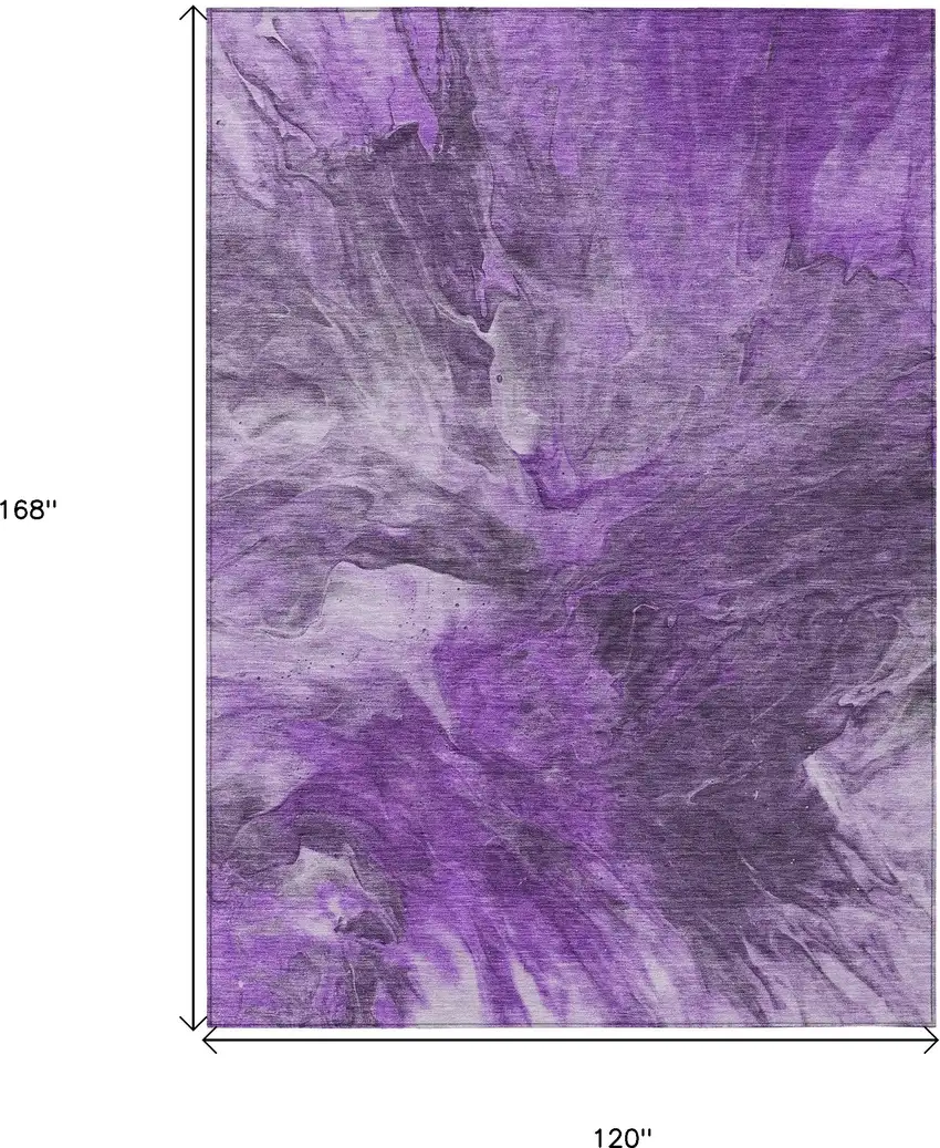 Purple Lilac And Eggplant Abstract Washable Indoor Outdoor Area Rug Photo 9