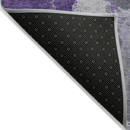 Purple Lilac And Eggplant Abstract Washable Indoor Outdoor Area Rug Photo 4