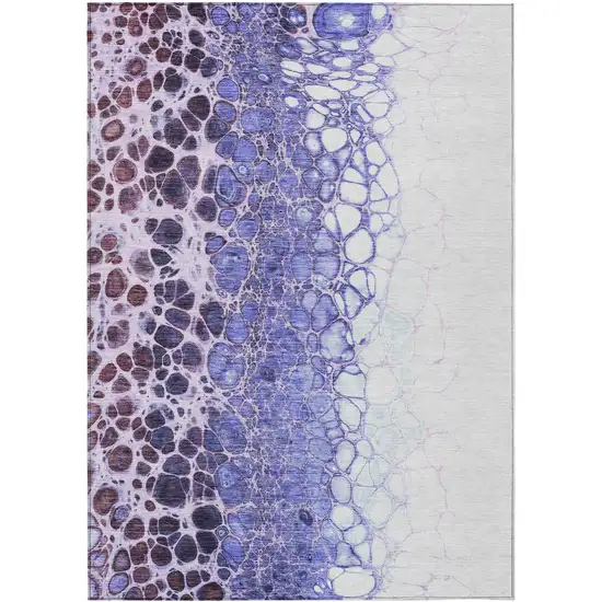 Purple Lilac And Eggplant Abstract Washable Indoor Outdoor Area Rug Photo 1