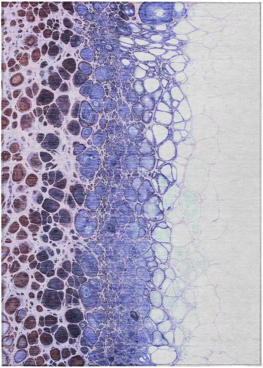Purple Lilac And Eggplant Abstract Washable Indoor Outdoor Area Rug Photo 1