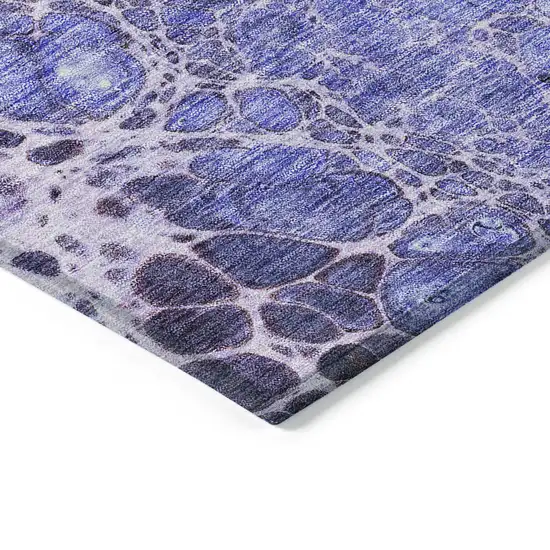 Purple Lilac And Eggplant Abstract Washable Indoor Outdoor Area Rug Photo 3
