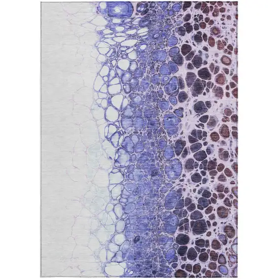 Purple Lilac And Eggplant Abstract Washable Indoor Outdoor Area Rug Photo 6