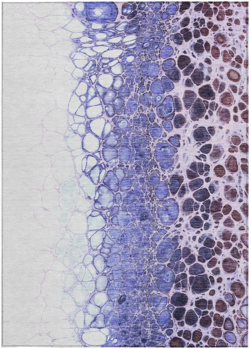 Purple Lilac And Eggplant Abstract Washable Indoor Outdoor Area Rug Photo 6