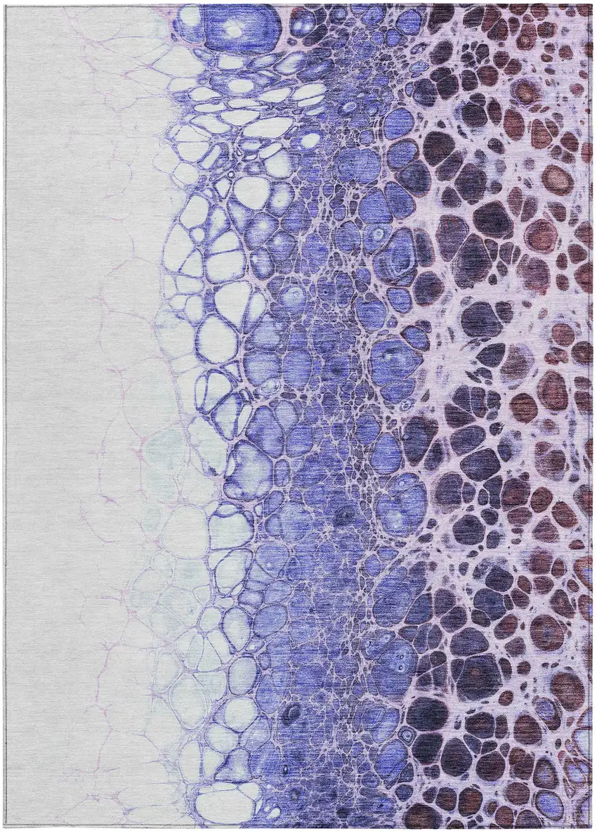 Purple Lilac And Eggplant Abstract Washable Indoor Outdoor Area Rug Photo 6