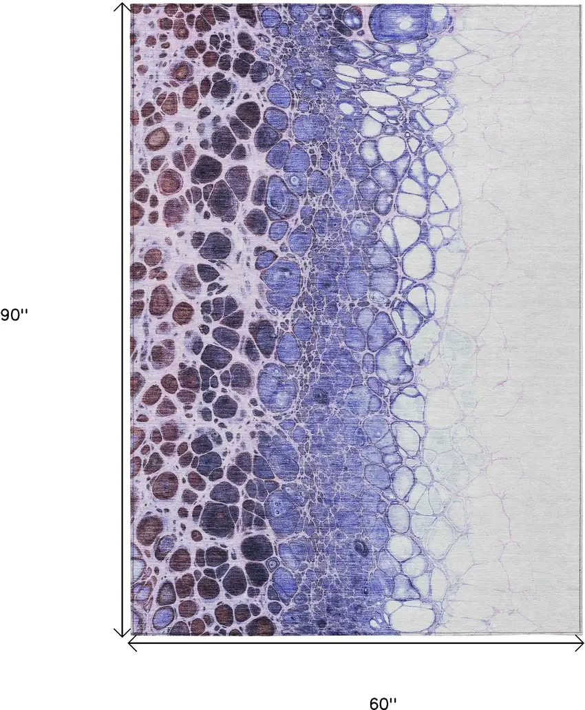 Purple Lilac And Eggplant Abstract Washable Indoor Outdoor Area Rug Photo 3