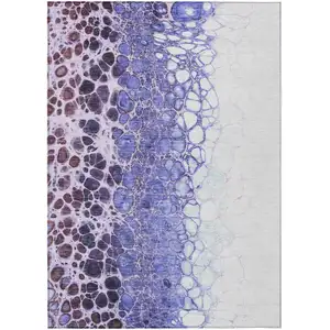 Photo of Purple Lilac And Eggplant Abstract Washable Indoor Outdoor Area Rug