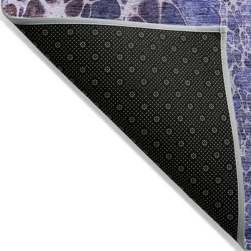 Purple Lilac And Eggplant Abstract Washable Indoor Outdoor Area Rug Photo 2